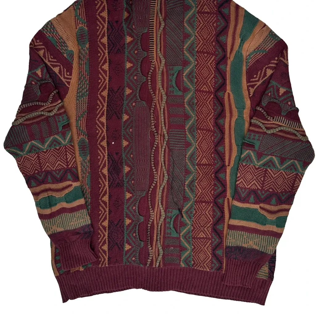 Cotton On Garments Coogi Style 3D Knit Cardigan - Large Multicoloured Cotton - Image 7