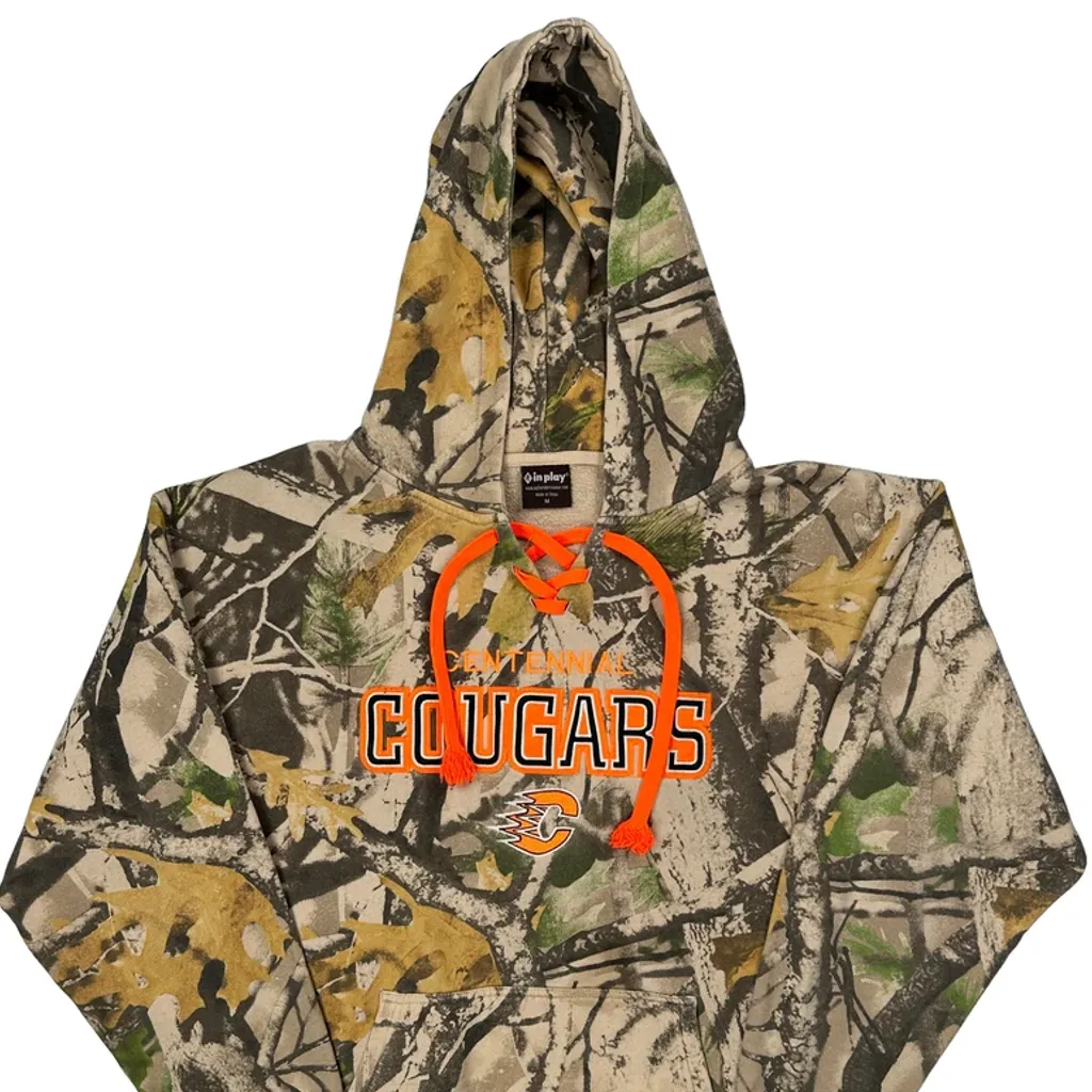 Cougars In Play Camo Hoodie - Medium Camo Cotton - Image 5