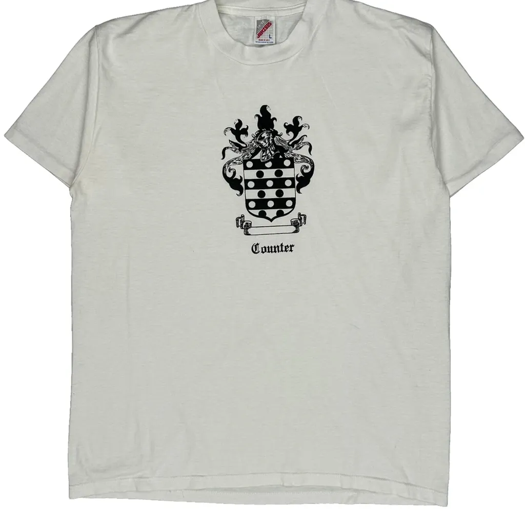 Counter Jerzees Graphic T-Shirt - Large White Cotton Blend - Image 4