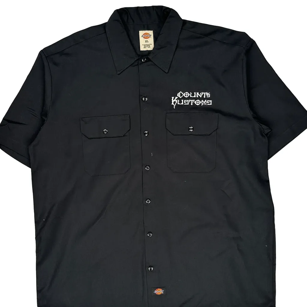 Counts Kustoms Dickies Graphic Short Sleeve Shirt - XL Black Polyester Blend - Image 5
