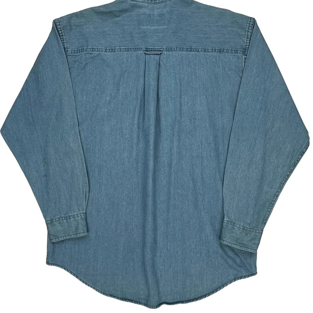 Cowboys Adairsville, Ga Chase Authentics Graphic Denim Shirt - Medium Blue Cotton - Image 6
