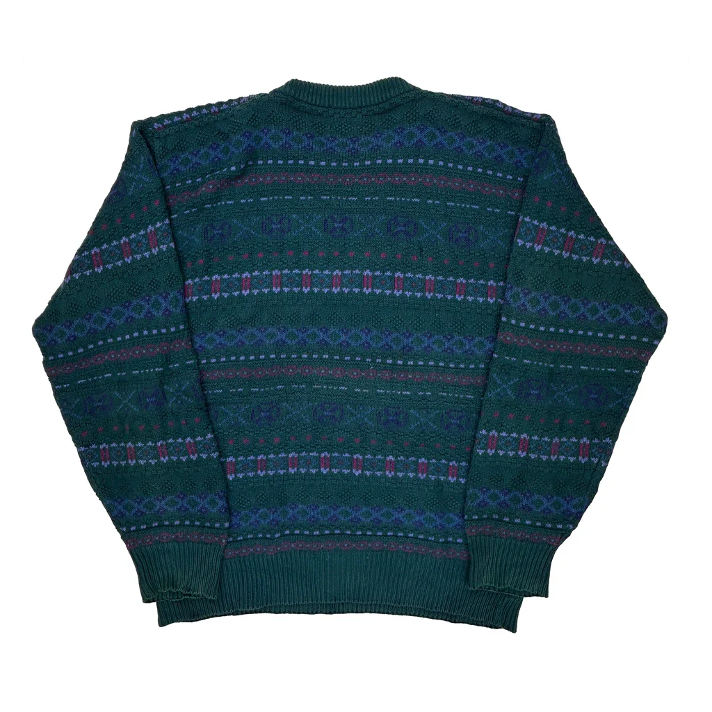 Cranmore Argyle Sweater - XL Green Cotton - Image 2