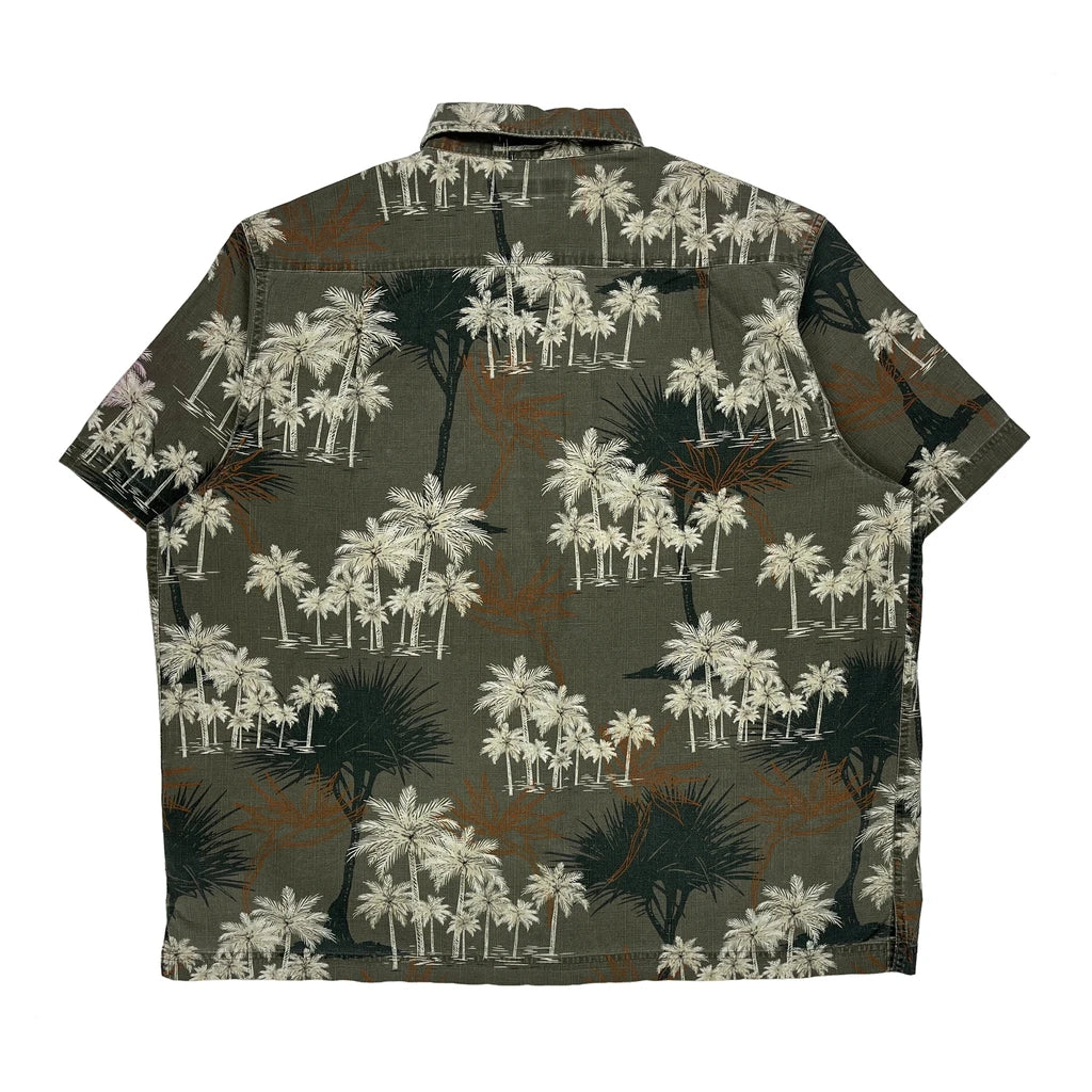 Croft & Barrow Floral Hawaiian Shirt - XL Green Cotton - Image 2