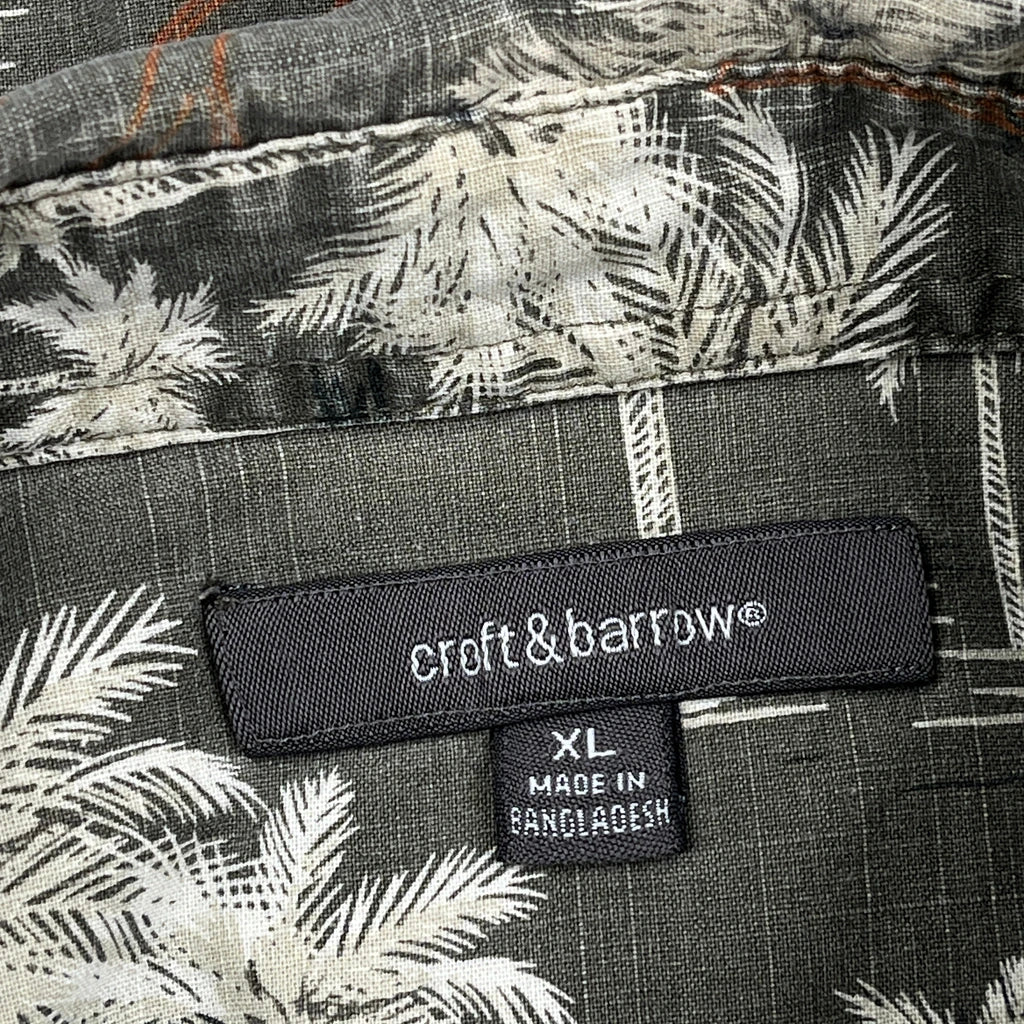Croft & Barrow Floral Hawaiian Shirt - XL Green Cotton - Image 3