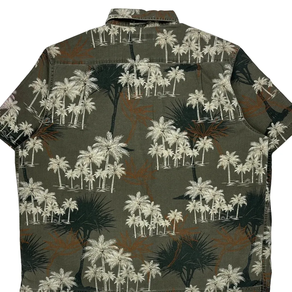 Croft & Barrow Floral Hawaiian Shirt - XL Green Cotton - Image 6