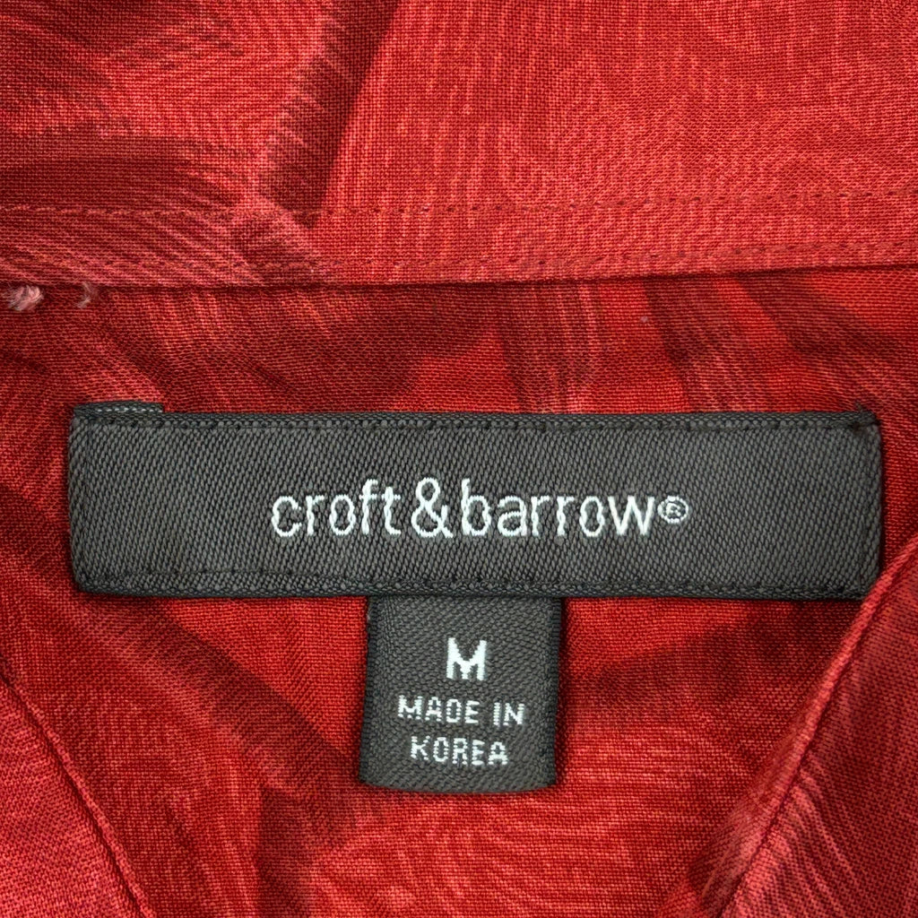 Croft & Barrow Floral Hawaiian Shirt - Medium Red Cotton - Image 3