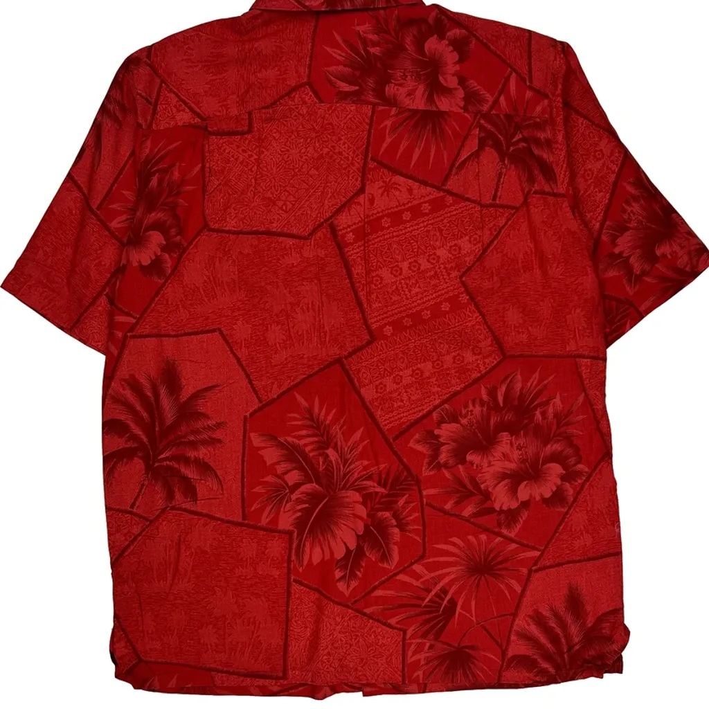 Croft & Barrow Floral Hawaiian Shirt - Medium Red Cotton - Image 6