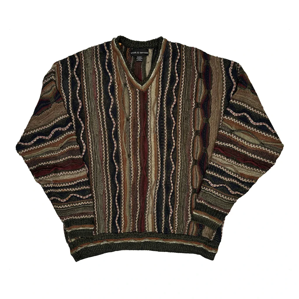 Croft & Barrow Coogi Style 3D Knit Jumper - XL Multicoloured Cotton Blend