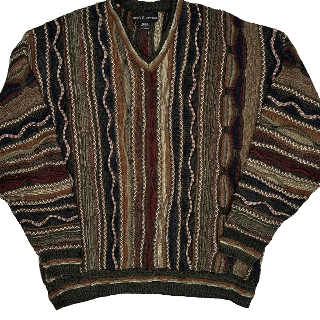 Croft & Barrow Coogi Style 3D Knit Jumper - XL Multicoloured Cotton Blend - Image 4
