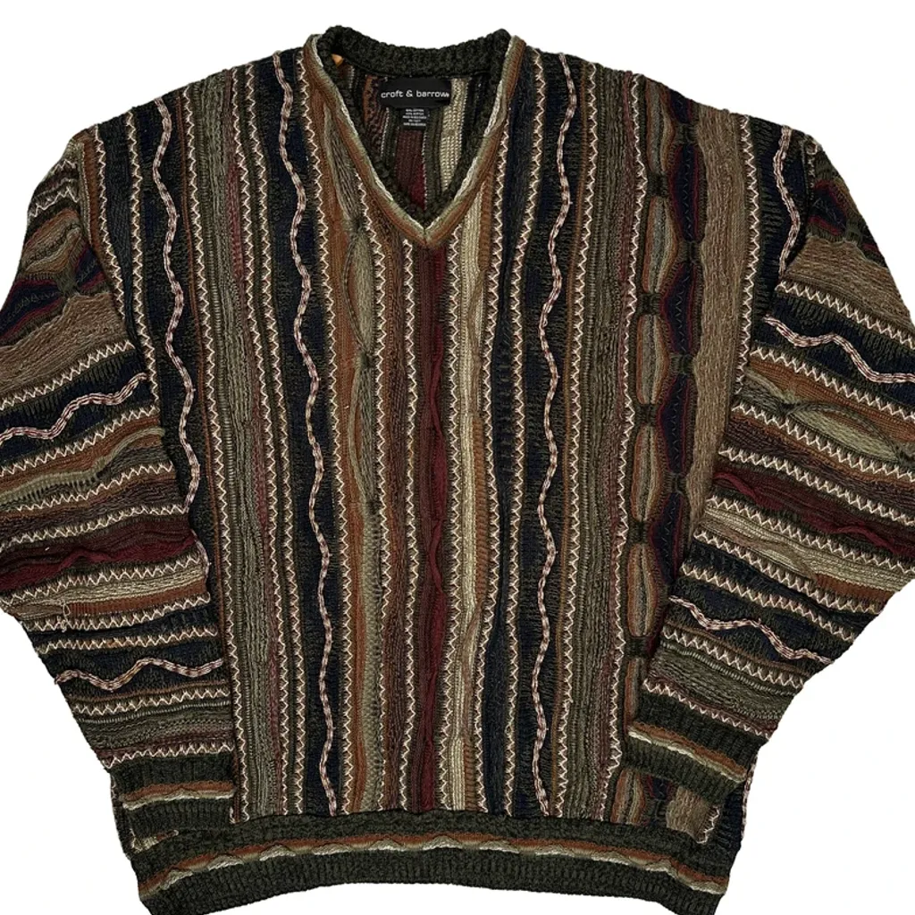 Croft & Barrow Coogi Style 3D Knit Jumper - XL Multicoloured Cotton Blend - Image 5