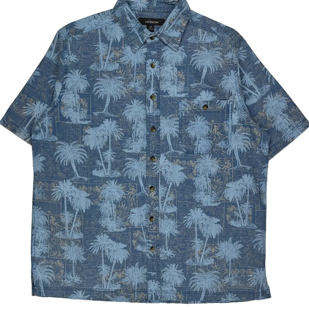 Croft & Barrow Floral Short Sleeve Shirt - XL Blue Cotton - Image 5