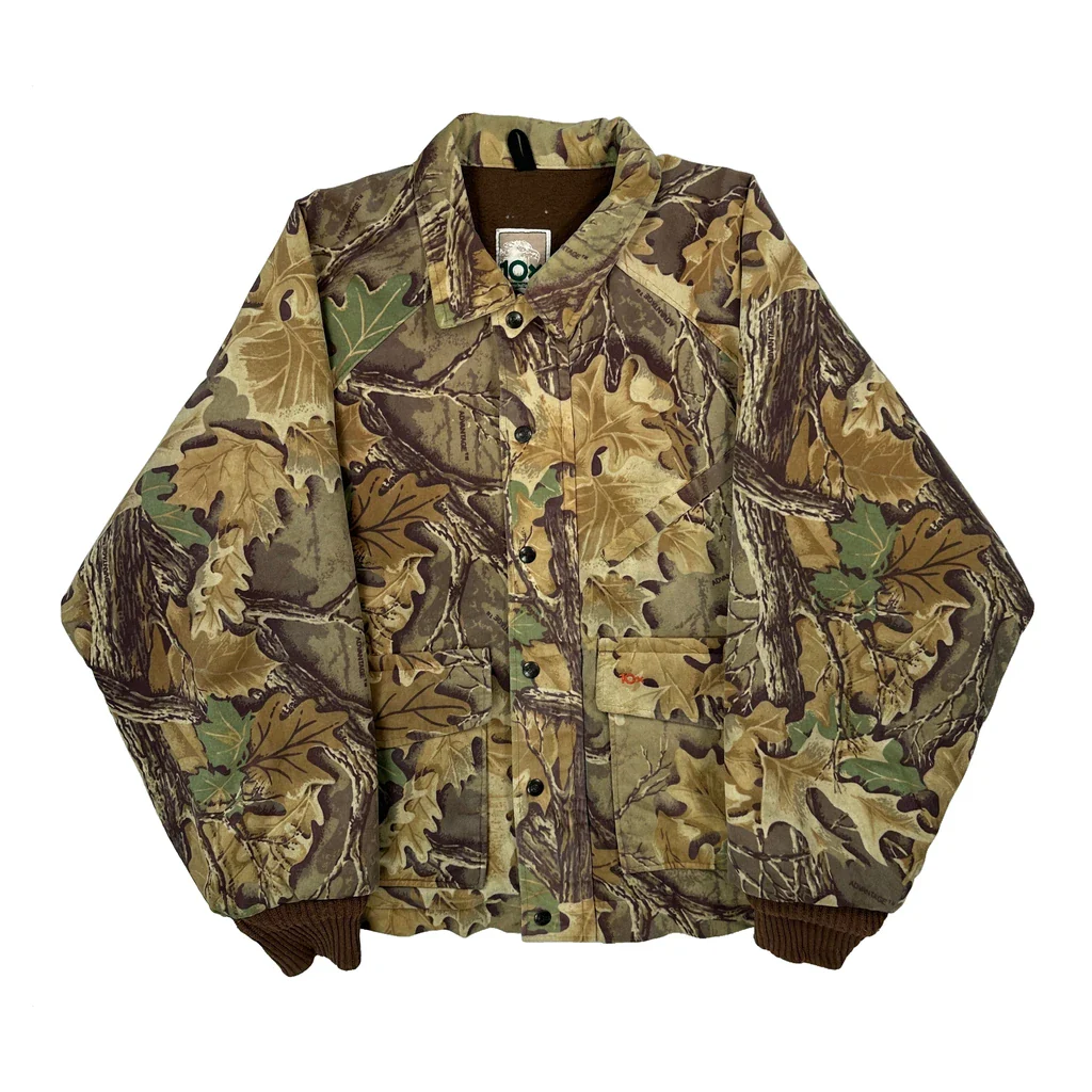 Cropped 10X Detroit Style Camo Jacket - Large Camo Cotton