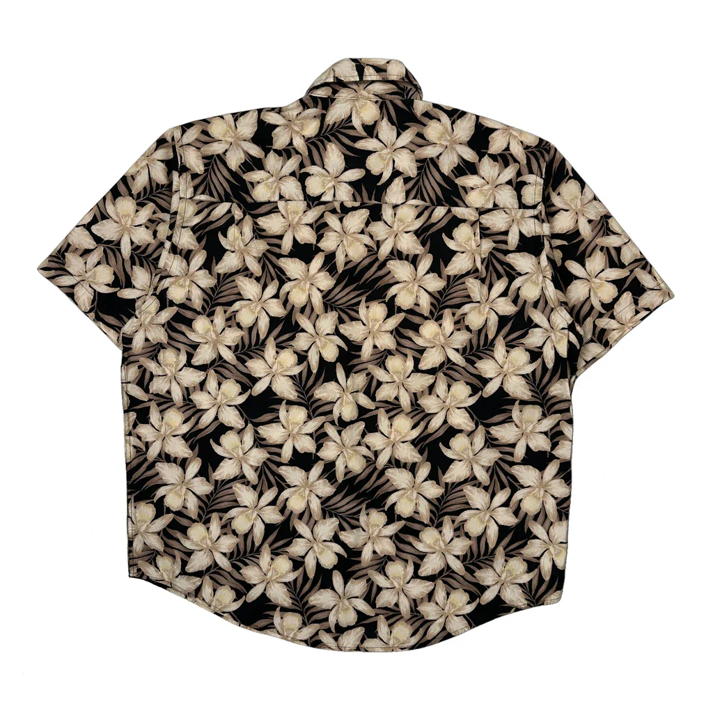 Crossings Floral Hawaiian Shirt - Large Black Cotton - Image 2