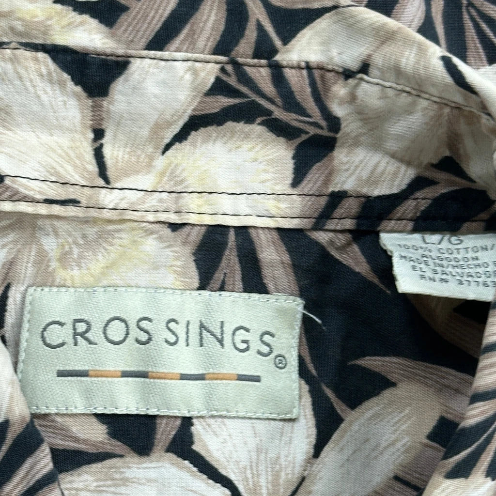Crossings Floral Hawaiian Shirt - Large Black Cotton - Image 3