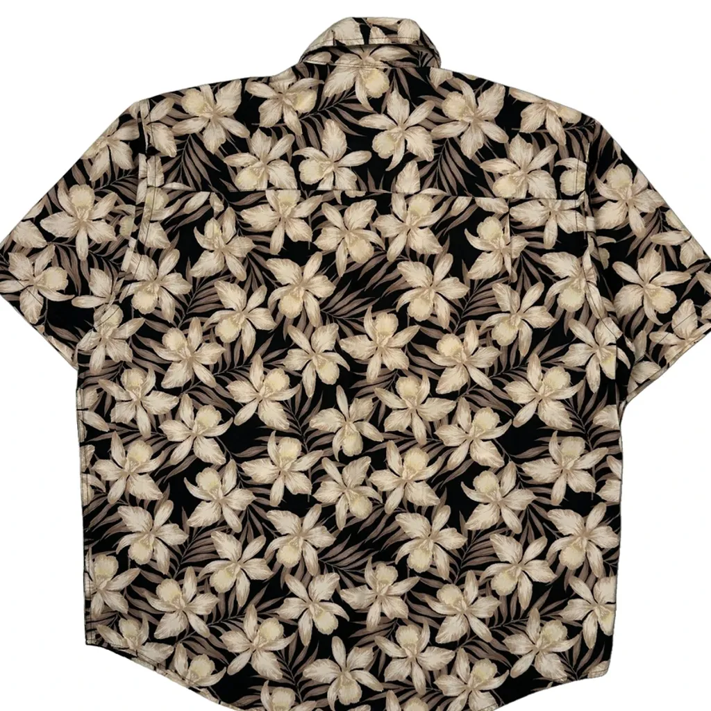 Crossings Floral Hawaiian Shirt - Large Black Cotton - Image 7