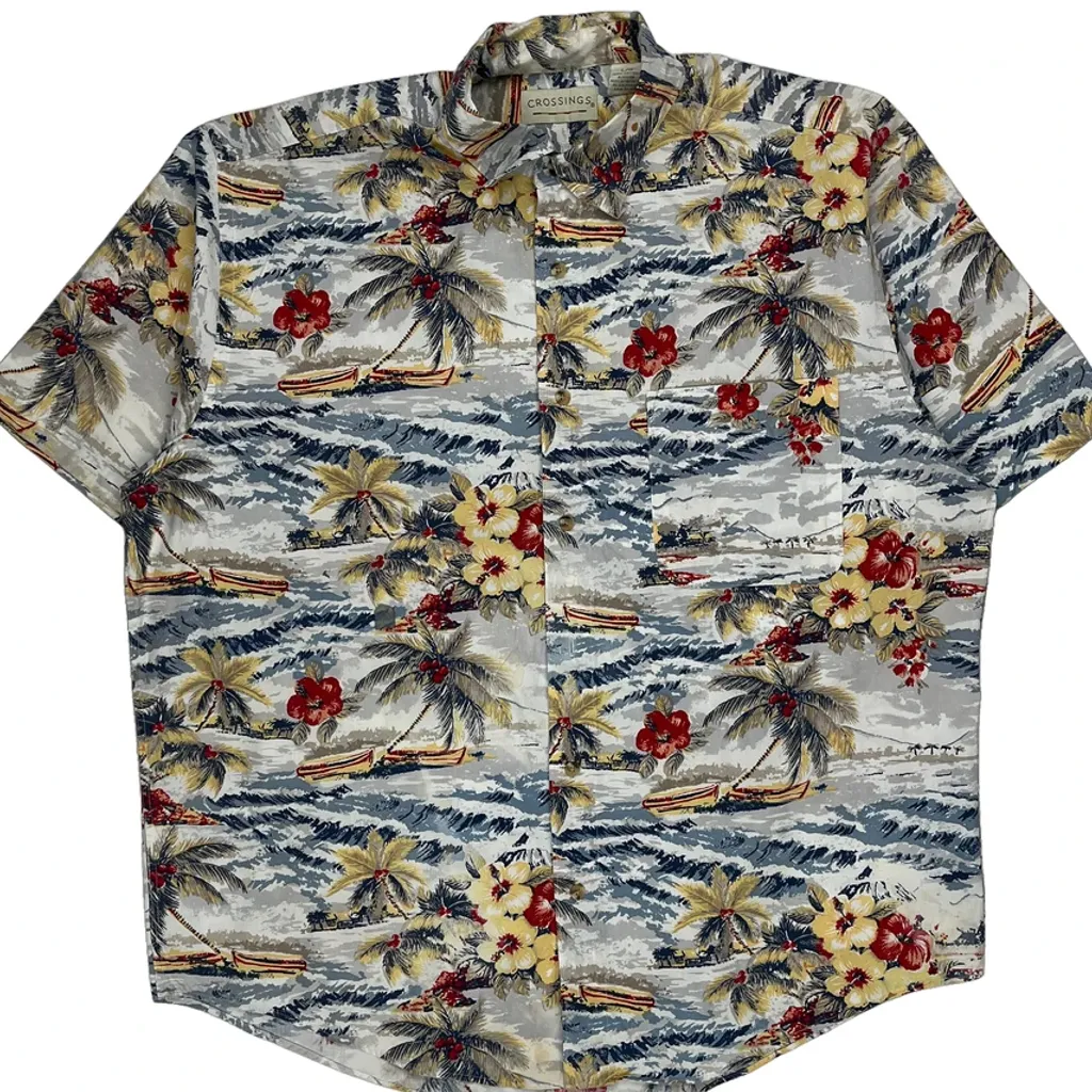 Crossings Floral Hawaiian Shirt - Large Multicoloured Cotton - Image 5
