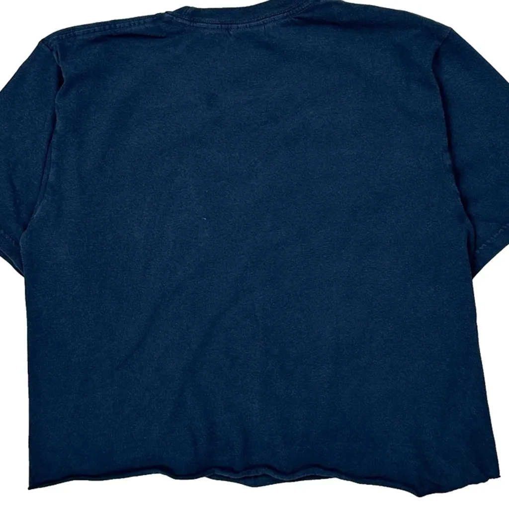Crown Stussy Cropped T-Shirt - Small Blue Cotton - Image 7