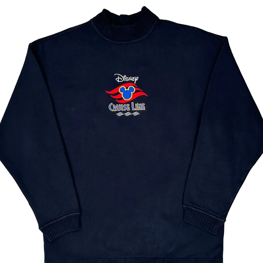 Cruise Line Disney Graphic Long Sleeve T-Shirt - Large Navy Cotton - Image 5