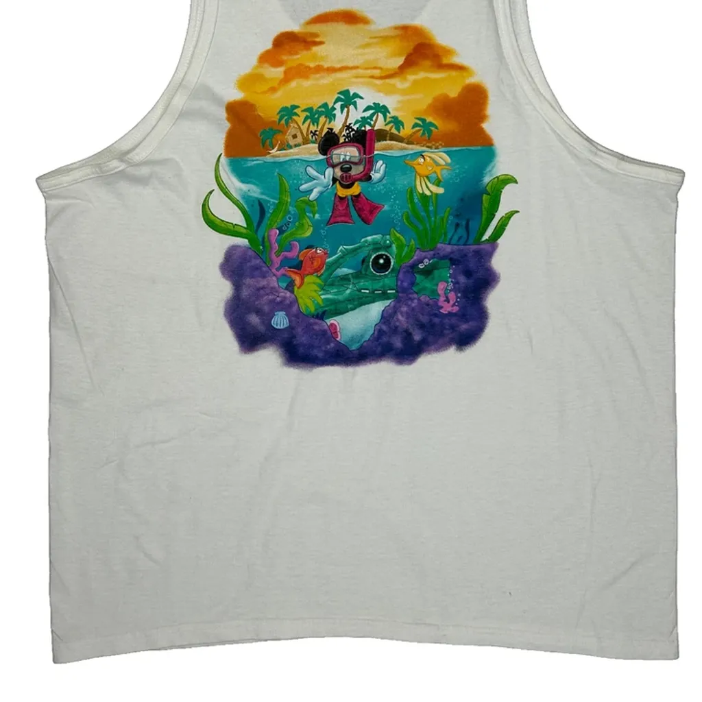 Cruise Line Disney Cartoon Vest - XL White Cotton - Image 7