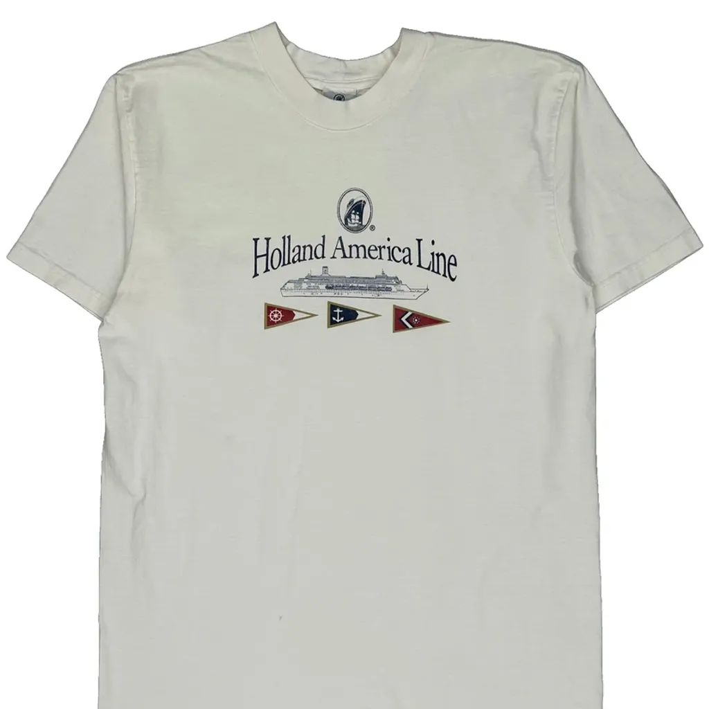 Cruise Line Logo Unbranded Graphic T-Shirt - Medium White Cotton - Image 4