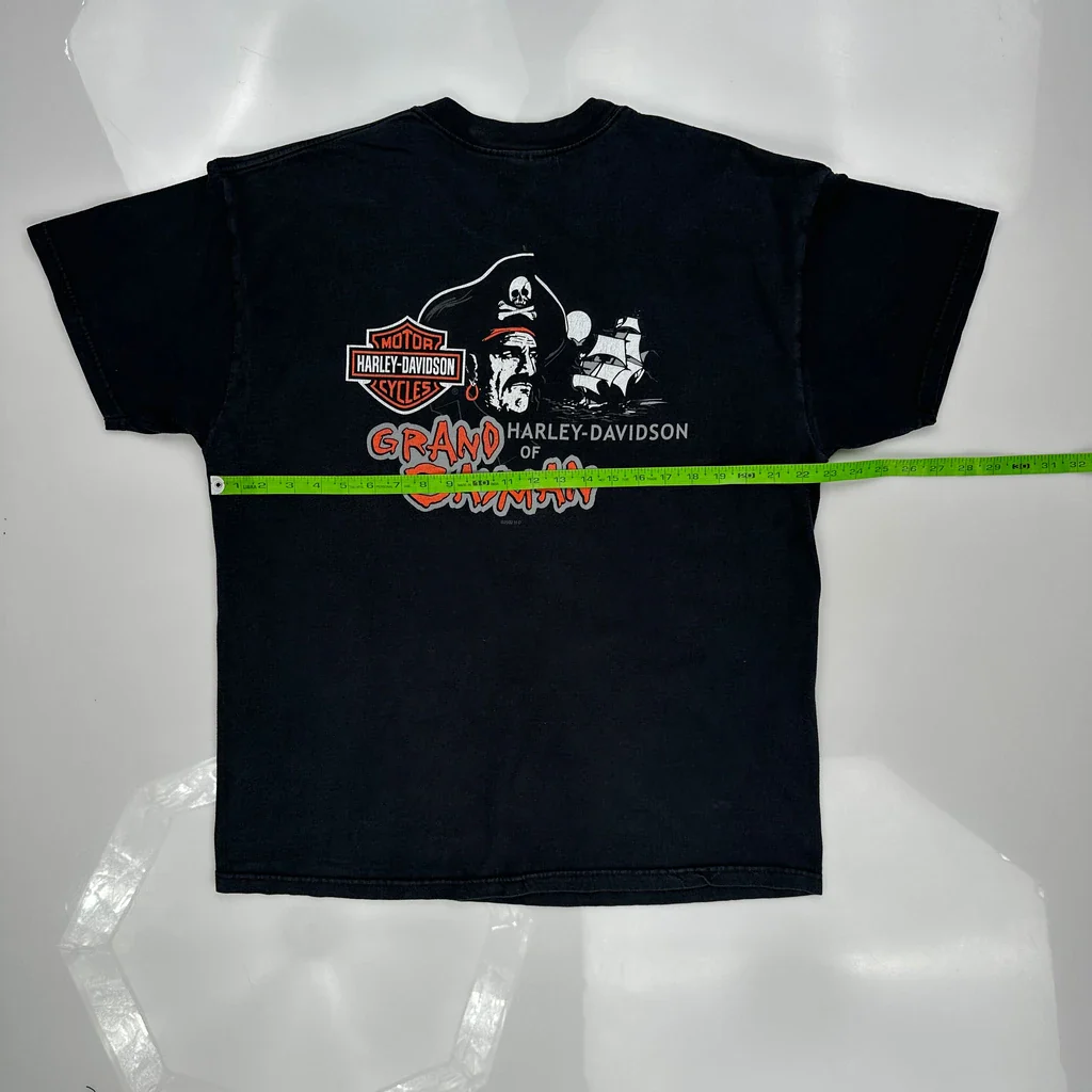 Cruisin' The Caymans Harley Davidson Graphic T-Shirt - Large Black Cotton - Image 3