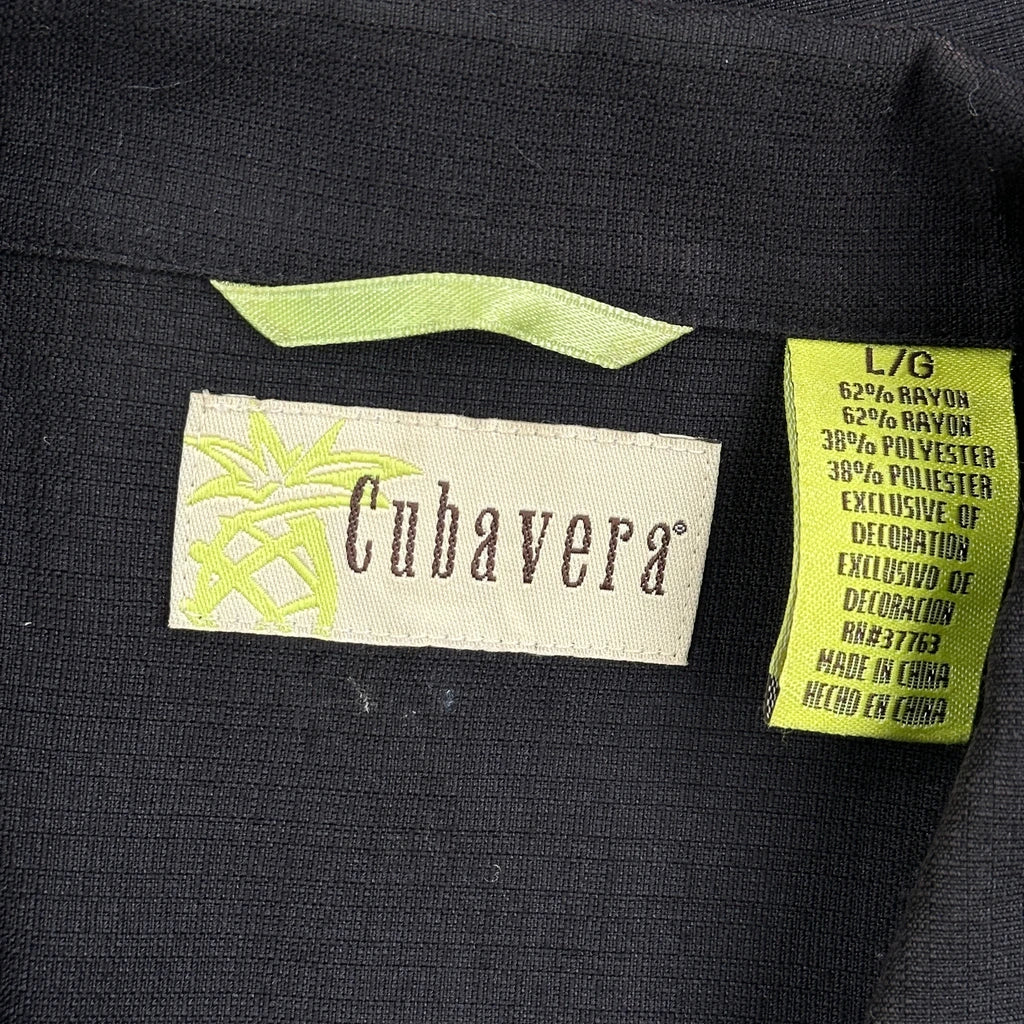 Cubavera Short Sleeve Shirt - Large Black Polyester - Image 3
