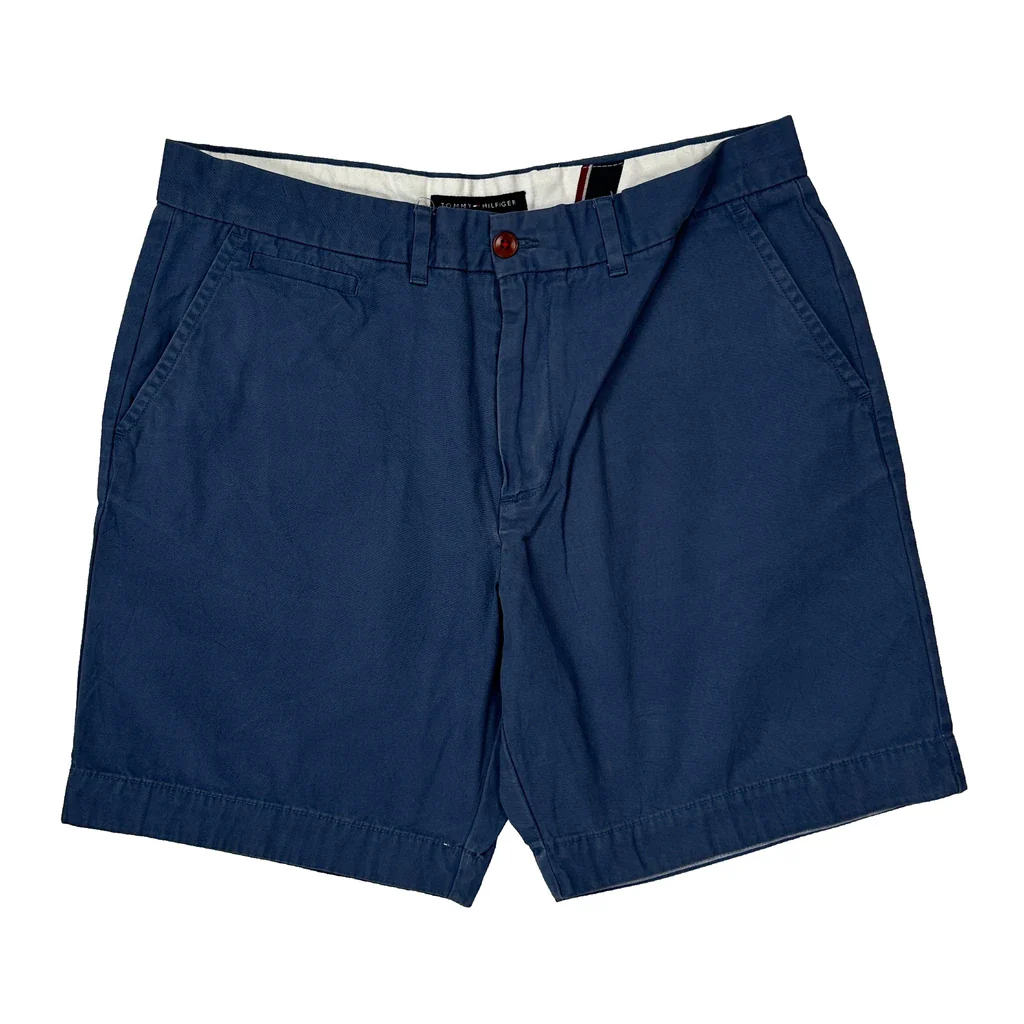 Custom Fit Tommy Hilfiger Chino Shorts - 36W 8L Blue Cotton - Image 2