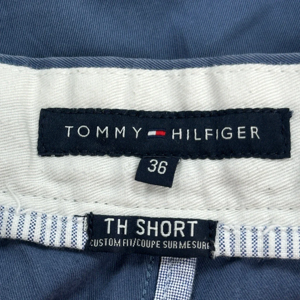 Custom Fit Tommy Hilfiger Chino Shorts - 36W 8L Blue Cotton - Image 6