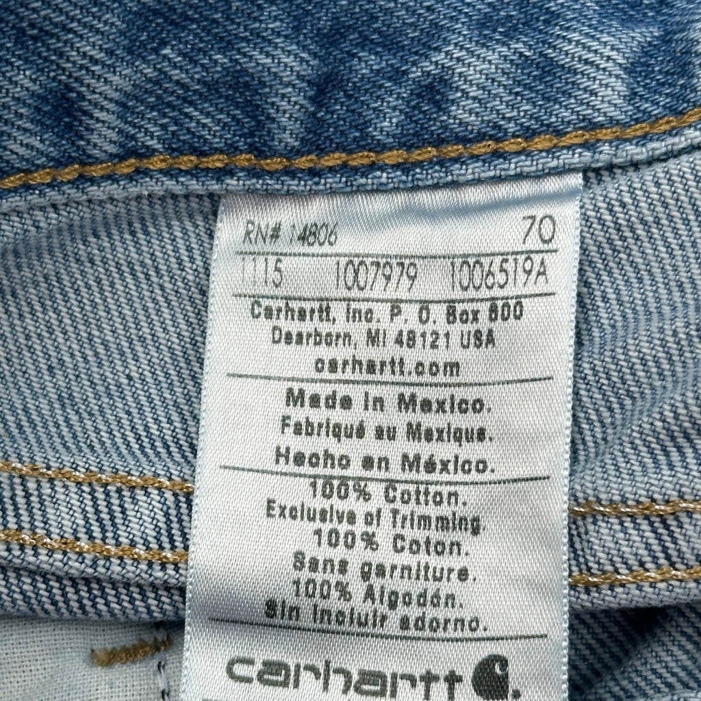 Cut Off Carhartt Denim Shorts - 32W 9L Blue Cotton - Image 6