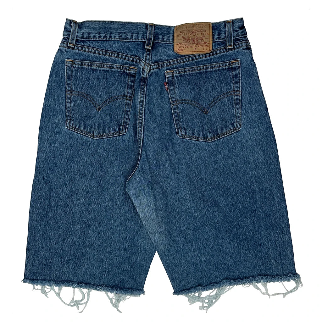 Cut Off Levis Denim Shorts - 30W 10L Blue Denim