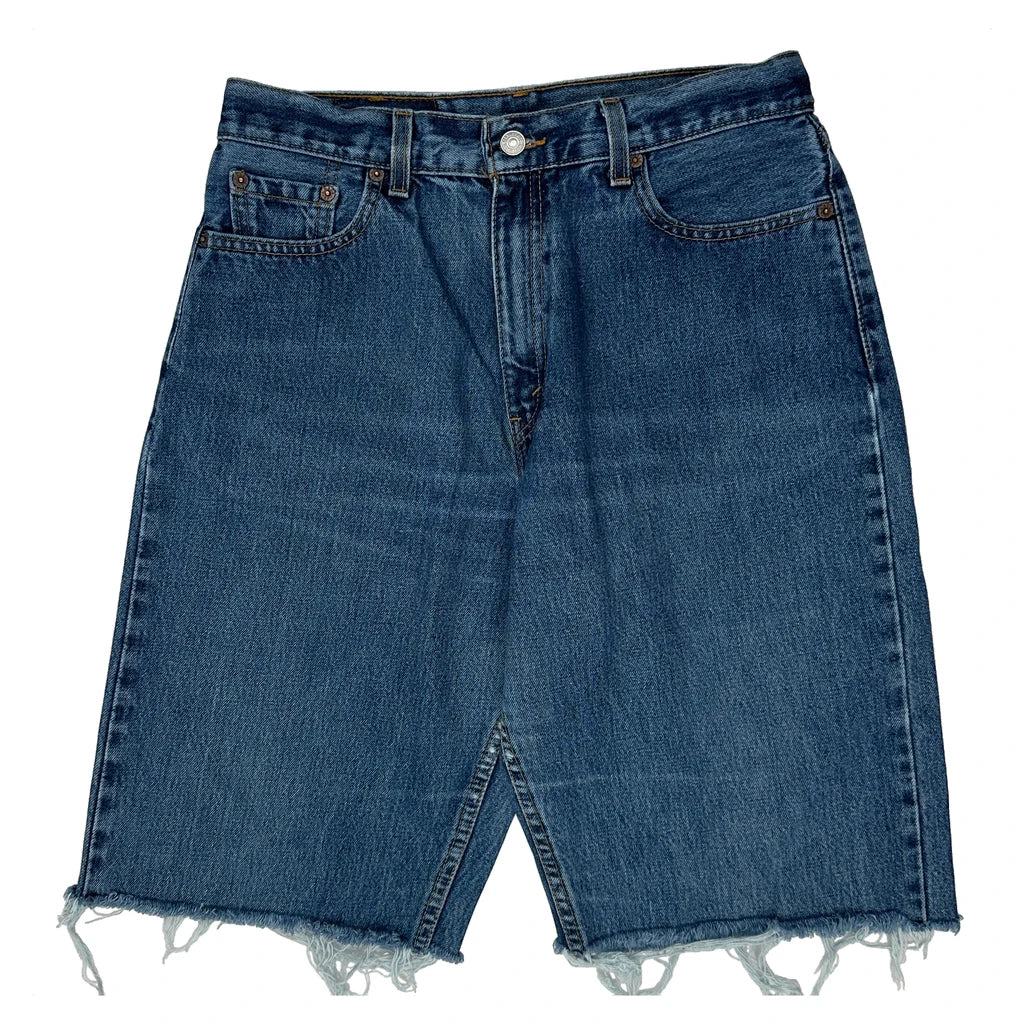 Cut Off Levis Denim Shorts - 30W 10L Blue Denim - Image 2