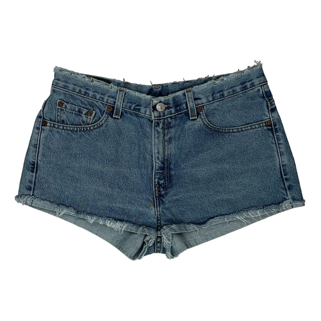 Cut Off Levis Mini Denim Shorts - 30W UK 10 Blue Denim - Image 2