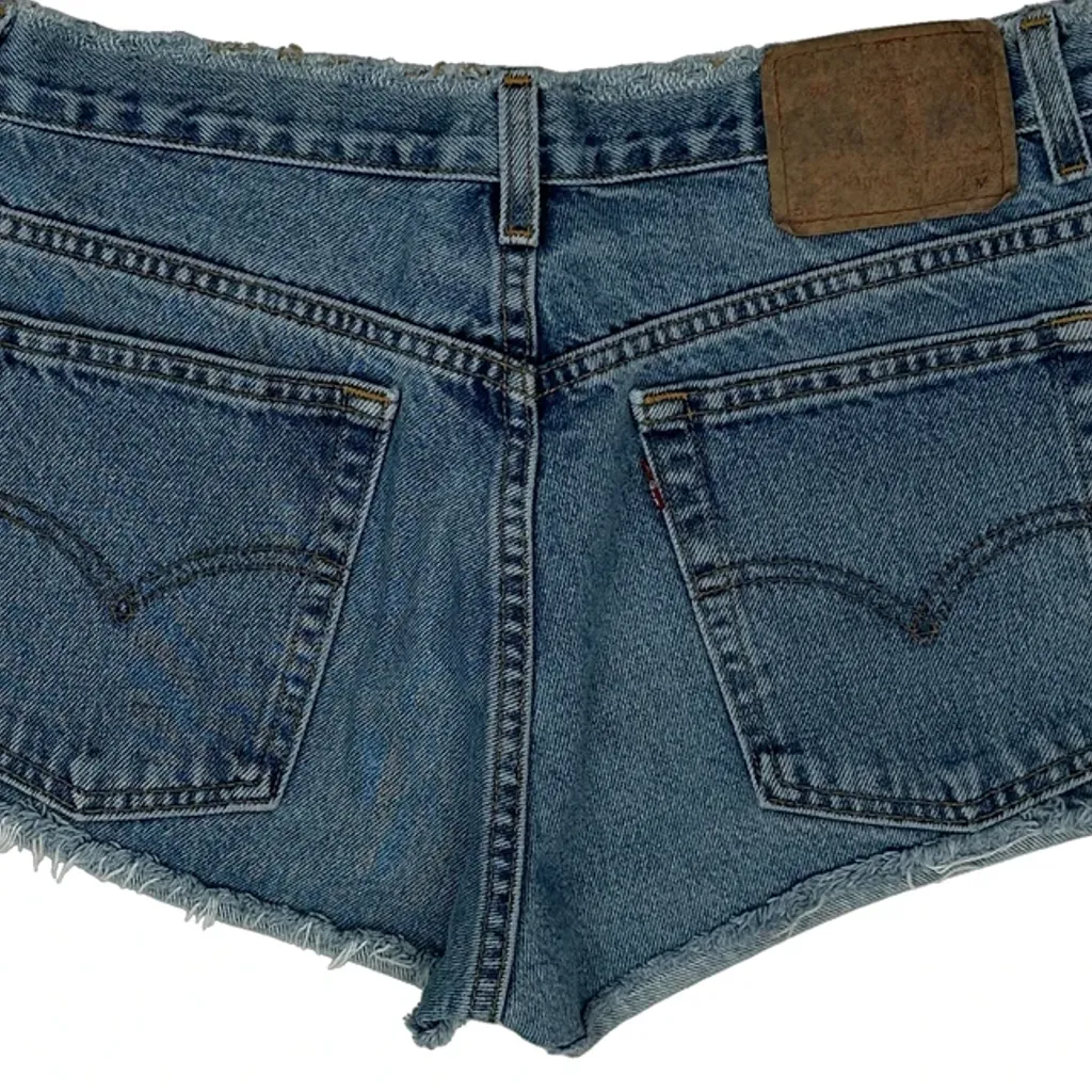 Cut Off Levis Mini Denim Shorts - 30W UK 10 Blue Denim - Image 7
