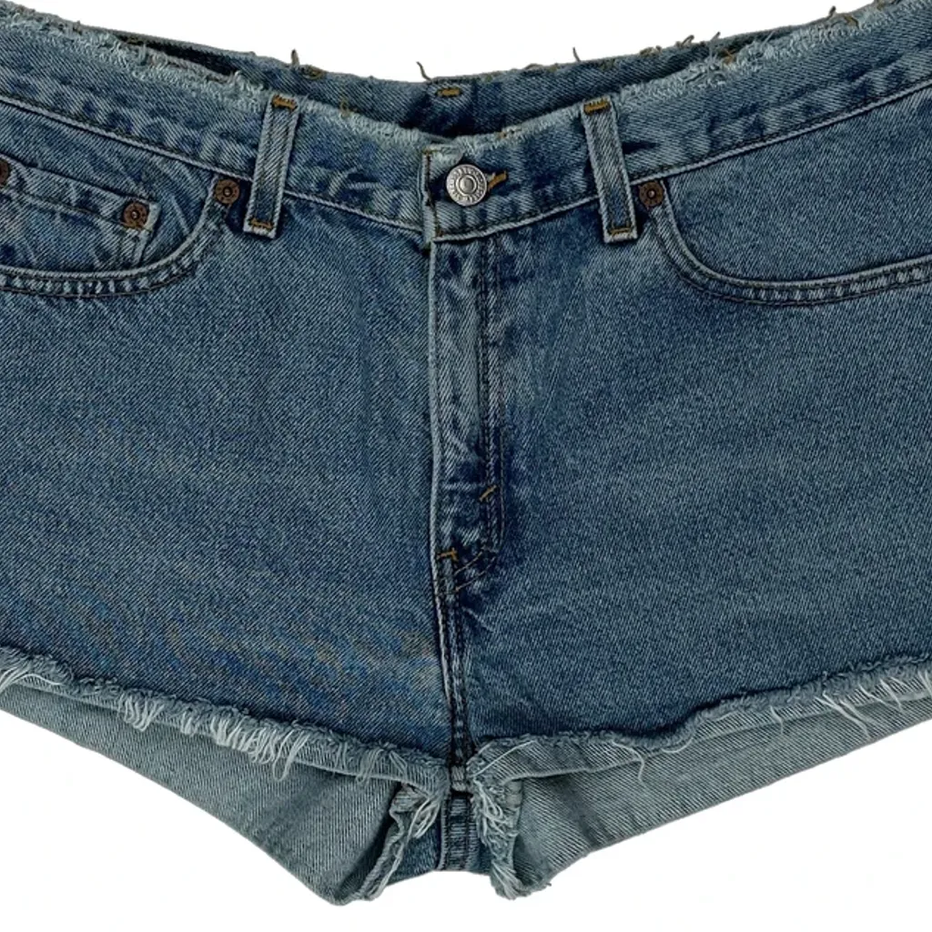Cut Off Levis Mini Denim Shorts - 30W UK 10 Blue Denim - Image 9
