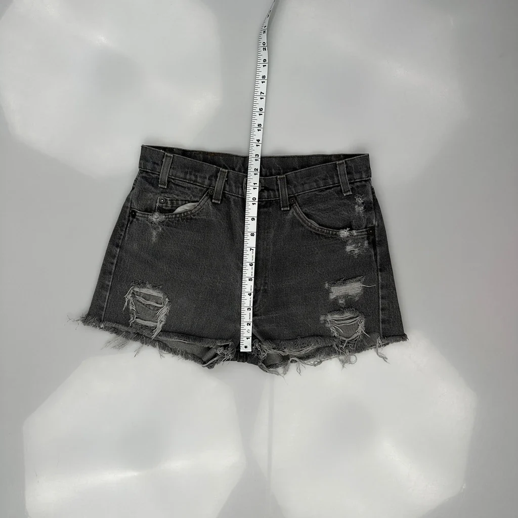 Cut Off Levis Mini Denim Shorts - 30W UK 10 Grey Denim - Image 4
