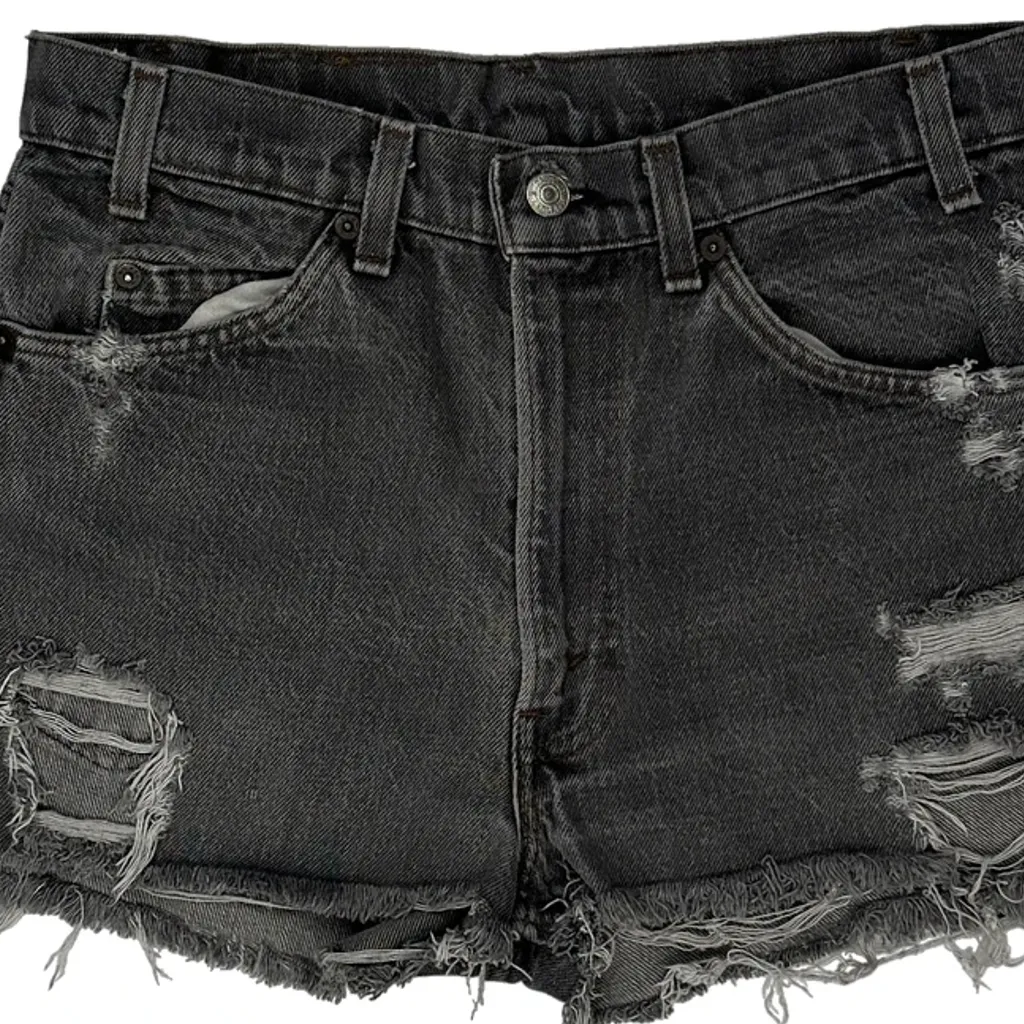 Cut Off Levis Mini Denim Shorts - 30W UK 10 Grey Denim - Image 9
