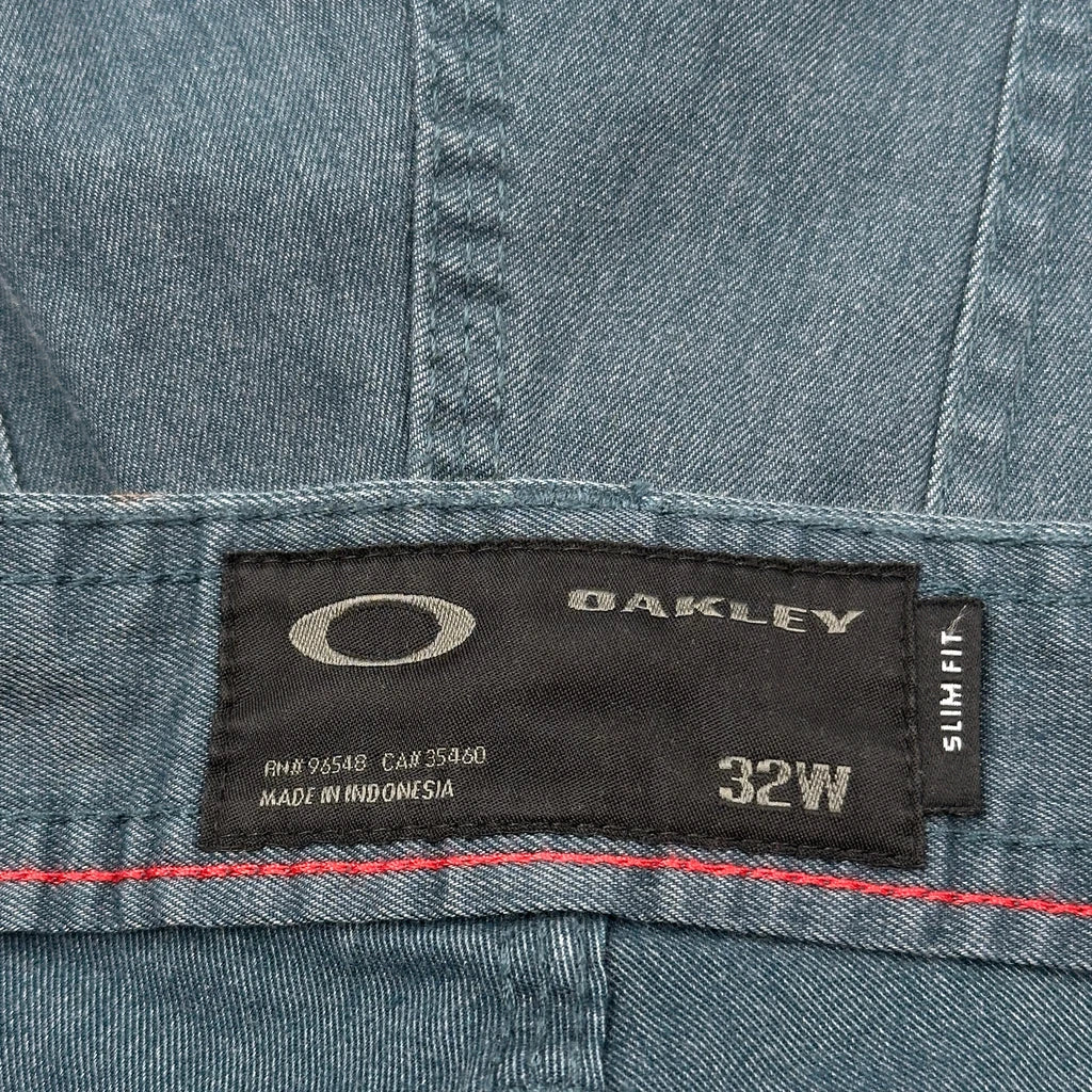Cut Off Oakley Slim Fit Denim Shorts - 33W 10L Blue Cotton - Image 6