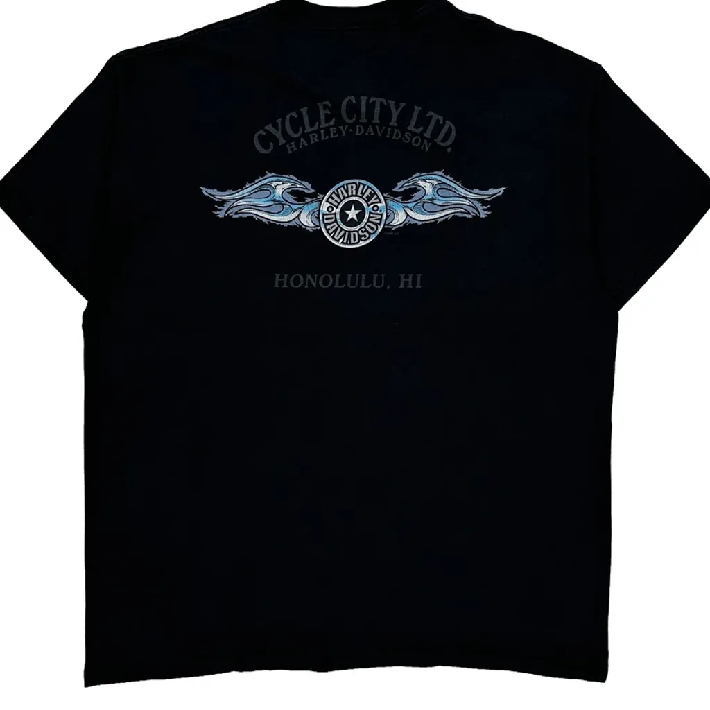 Cycle City Ltd Harley Davidson Graphic T-Shirt - XL Black Cotton - Image 7