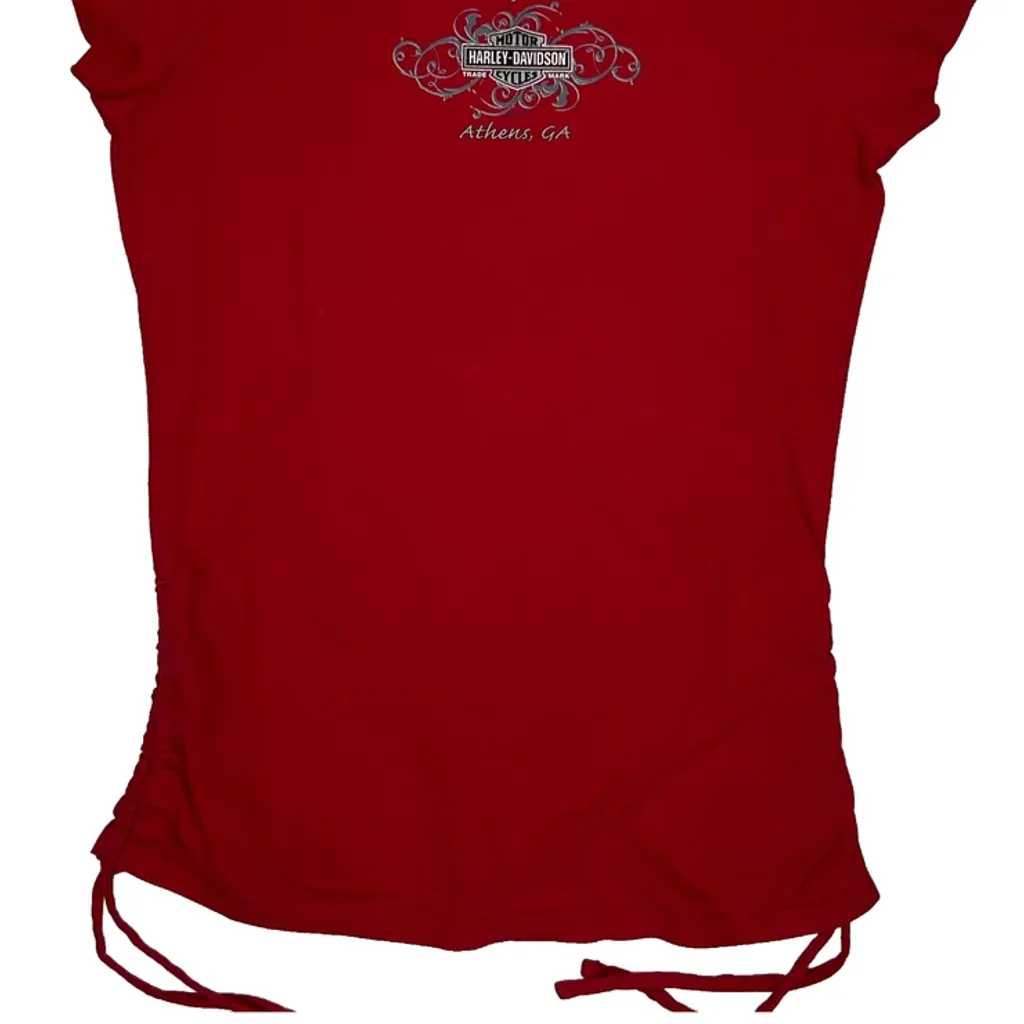 Cycle World Harley Davidson Studded T-Shirt - Large Red Cotton - Image 6
