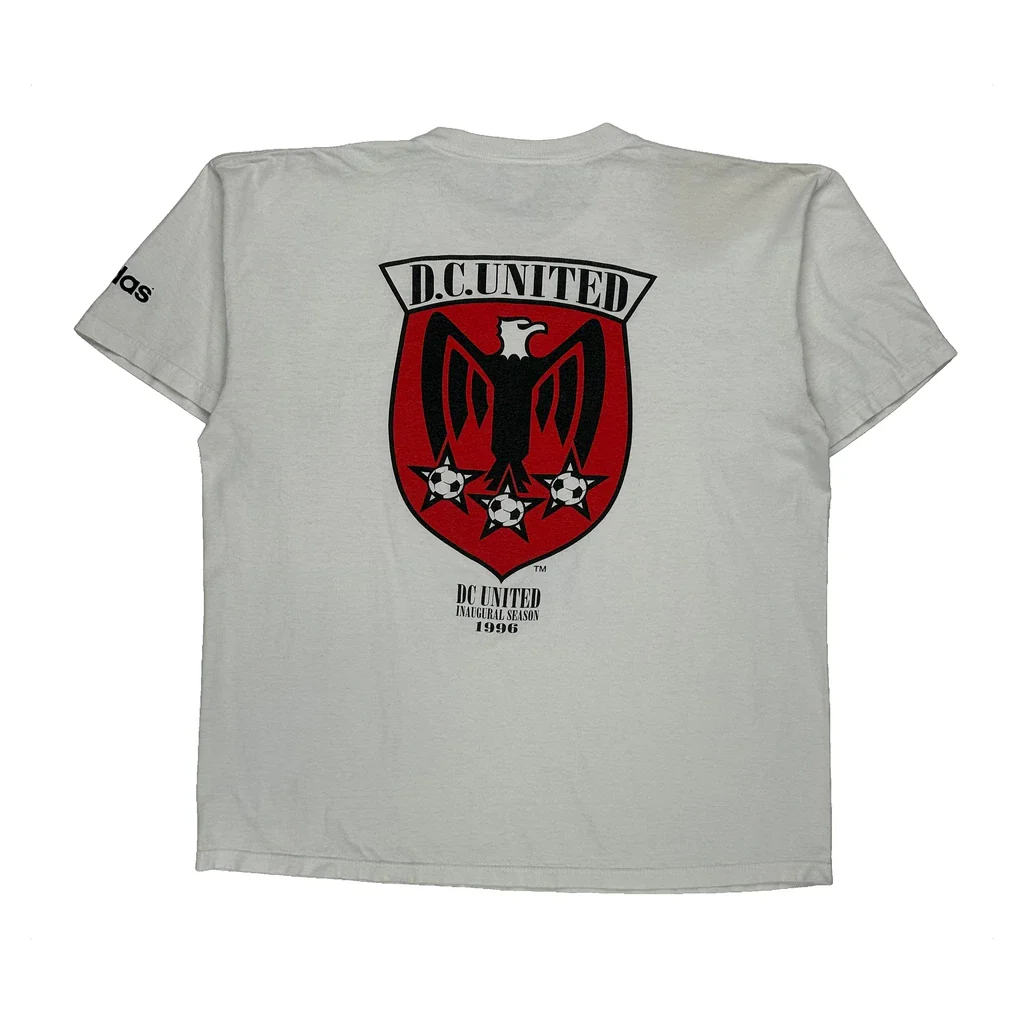 D.C. United Adidas Graphic T-Shirt - Large White Cotton - Image 2
