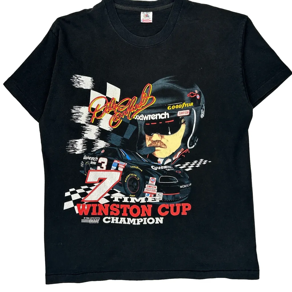 Dale Earnhardt Fruit Of The Loom Nascar T-Shirt - XL Black Cotton - Image 4