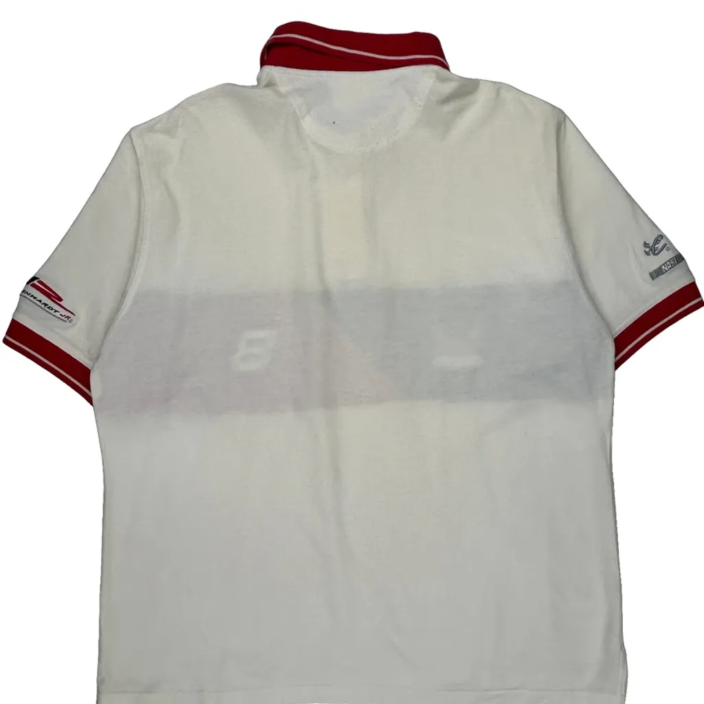 Dale Earnhardt Inc. Chase Authentics Striped Polo Shirt - XL White Cotton - Image 6