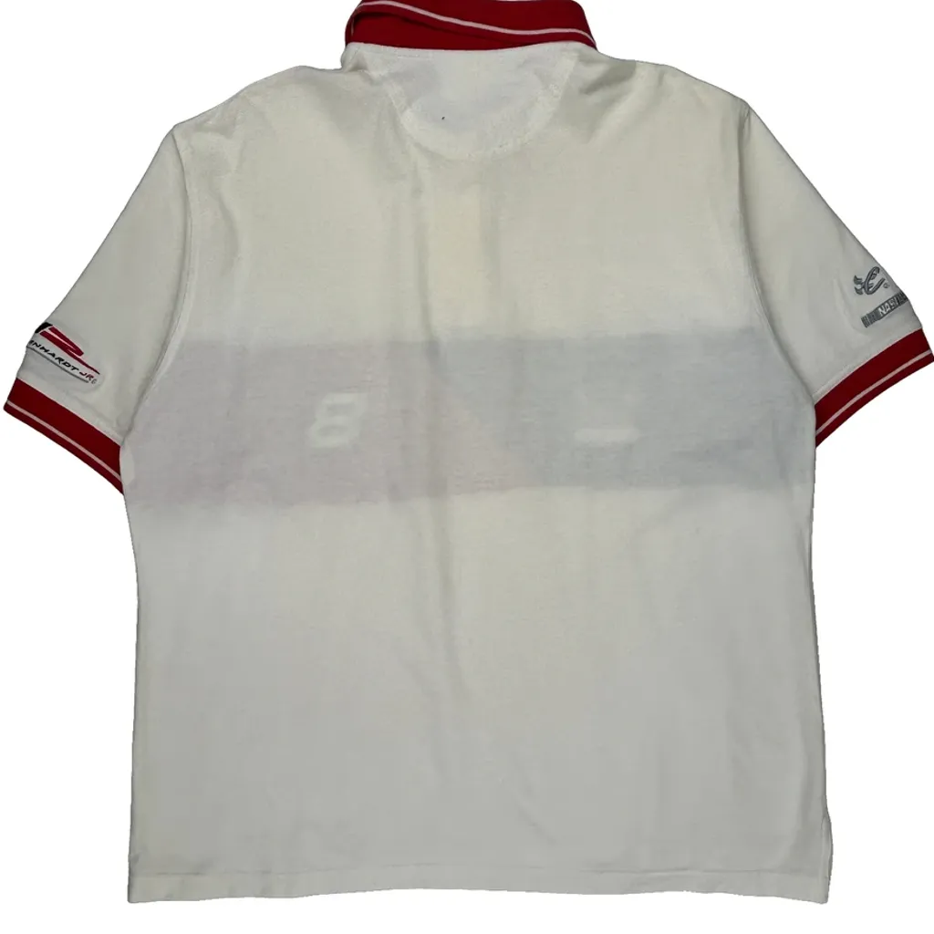 Dale Earnhardt Inc. Chase Authentics Striped Polo Shirt - XL White Cotton - Image 7