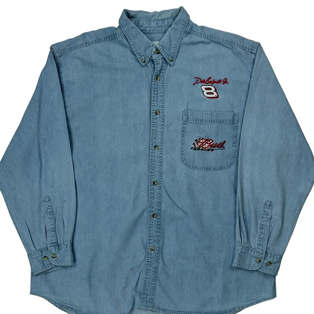 Dale Earnhardt Jr. Competitors View Nascar Denim Shirt - XL Blue Cotton - Image 4
