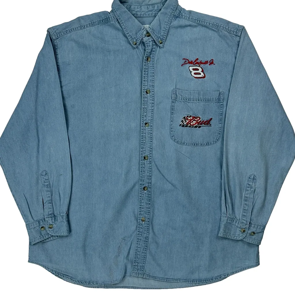 Dale Earnhardt Jr. Competitors View Nascar Denim Shirt - XL Blue Cotton - Image 5