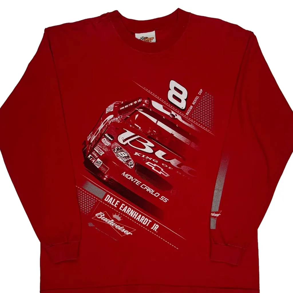 Dale Earnhardt Jr. Winners Circle Nascar Long Sleeve T-Shirt - Medium Red Cotton - Image 4