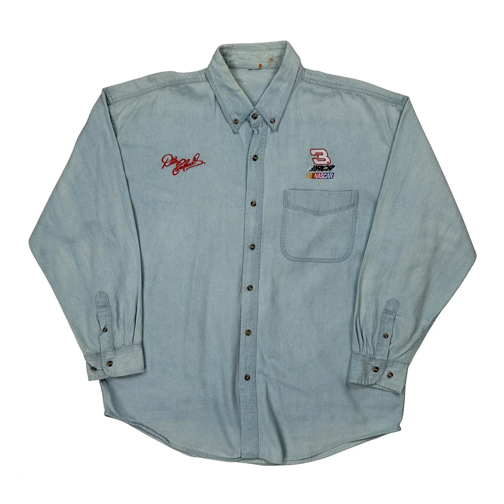 Dale Earnhardt Nascar Denim Shirt - XL Light Wash Cotton