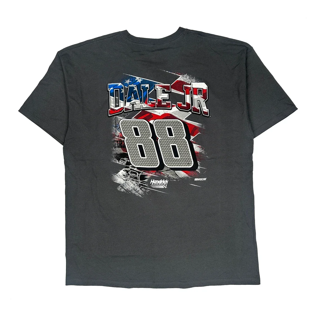 Dale Jr. Hendrick Nascar T-Shirt - XL Grey Cotton - Image 2
