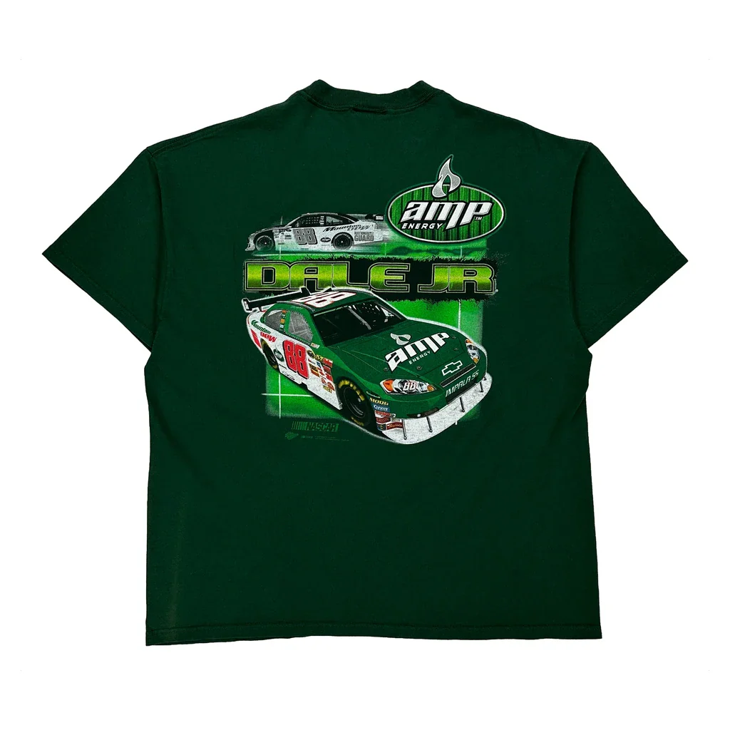 Dale Jr Nascar T-Shirt - Large Green Cotton - Image 2