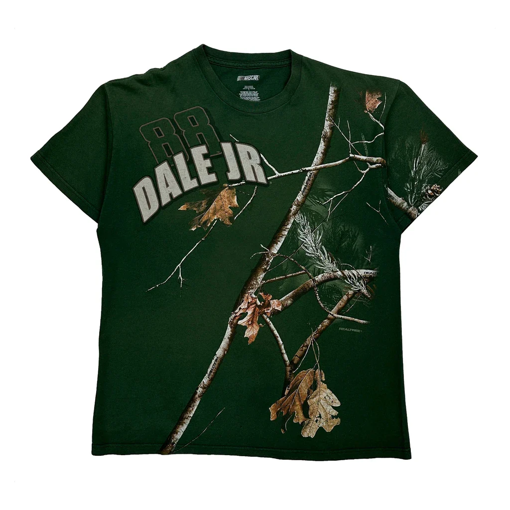 Dale Jr Nascar Graphic T-Shirt - Large Green Cotton